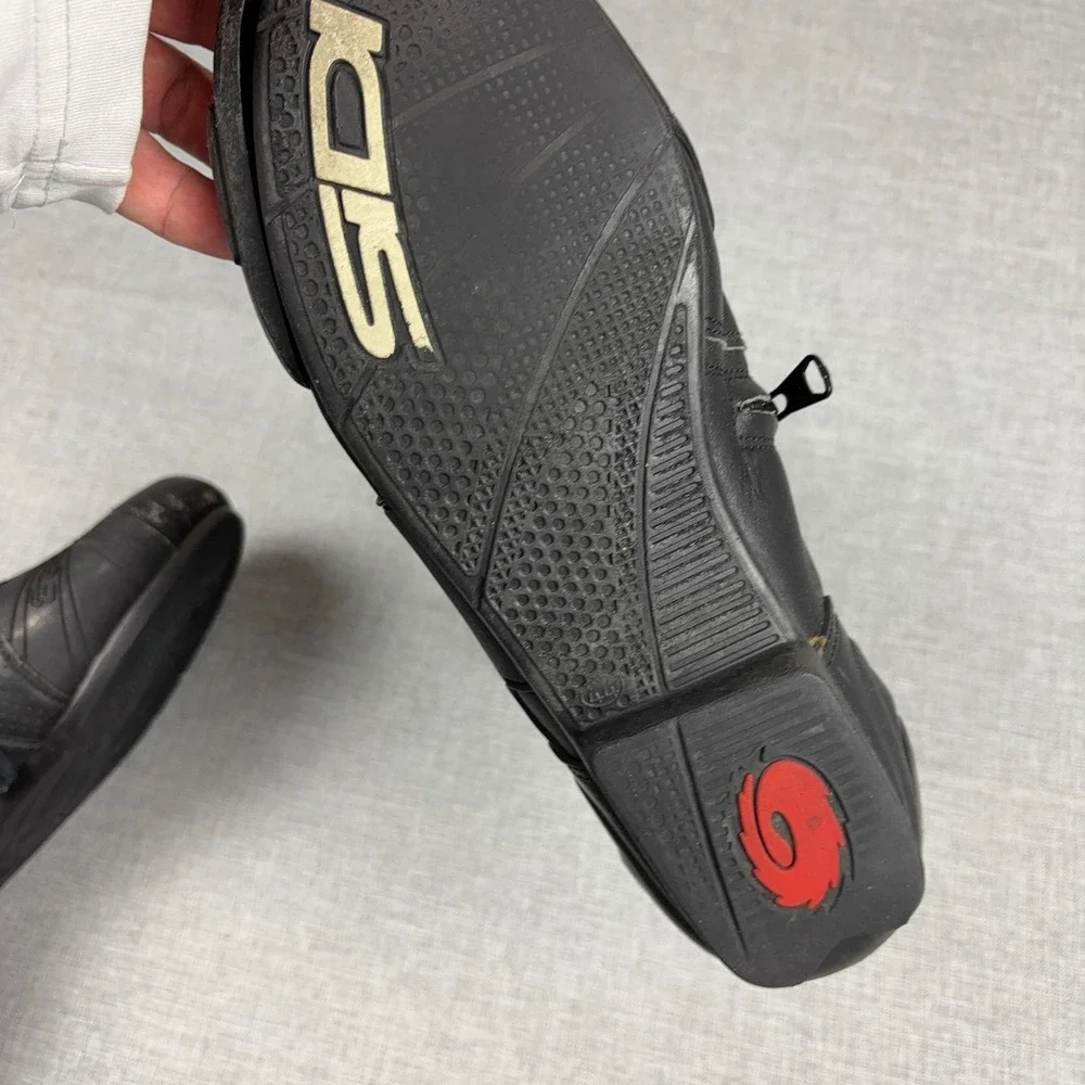 Sidi TCX Boots Mens Size 10 Black Leather Motorcycle Sport Touring Riding Gear